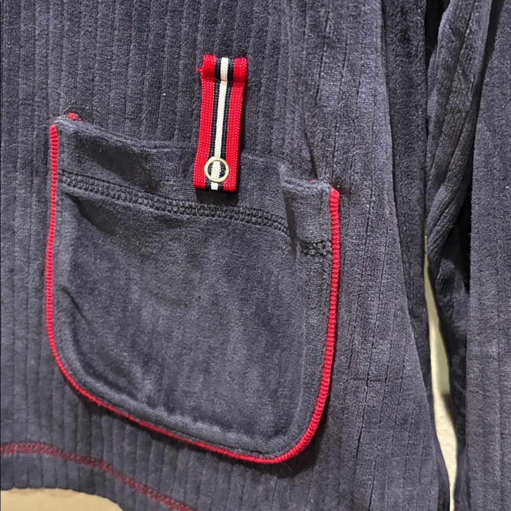Erika Women's Navy and Gray Striped Crewneck Sweater - Picture 3 of 4
